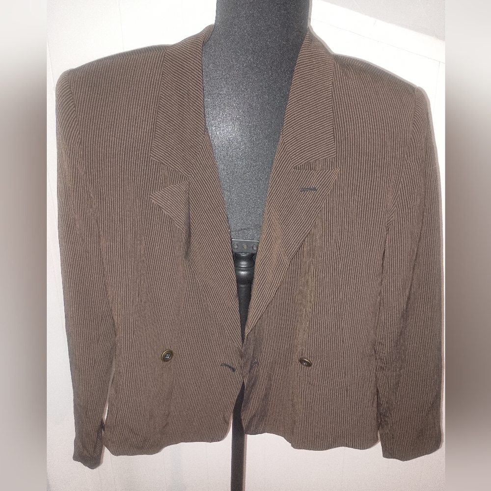 Brown Pinstripe Women's Blazer
